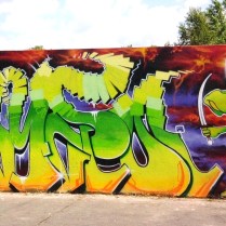 Graff réalisé à tronville, meuse, 2012, avec un clin d' oeil à Vaughn Bodé et ses personnages qui sont les héros réguliers de la scéne graffiti américaine depuis plus de 30 ans. Krem