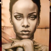 Rihanna3, aérographie sur papier fabriano, rihanna3 50x70 cm Krem 2016, Disponible. N°36