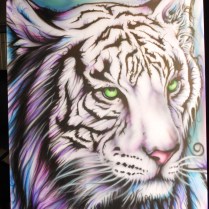 tigrefreestyle aérographie sur papier fabriano, 50 x 70cm krem 2015 Disponible. N"35.