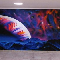 déco intérieur salle de jeux, aérosol in space, krem , 2017, Meuse.