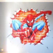 graffiti spiderman chambre enfant, lorraine, krem 2020.