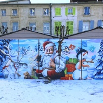 Graffiti bar le duc, street art, fresque marché de Noël 2022. Krem. Meuse. Lorraine.